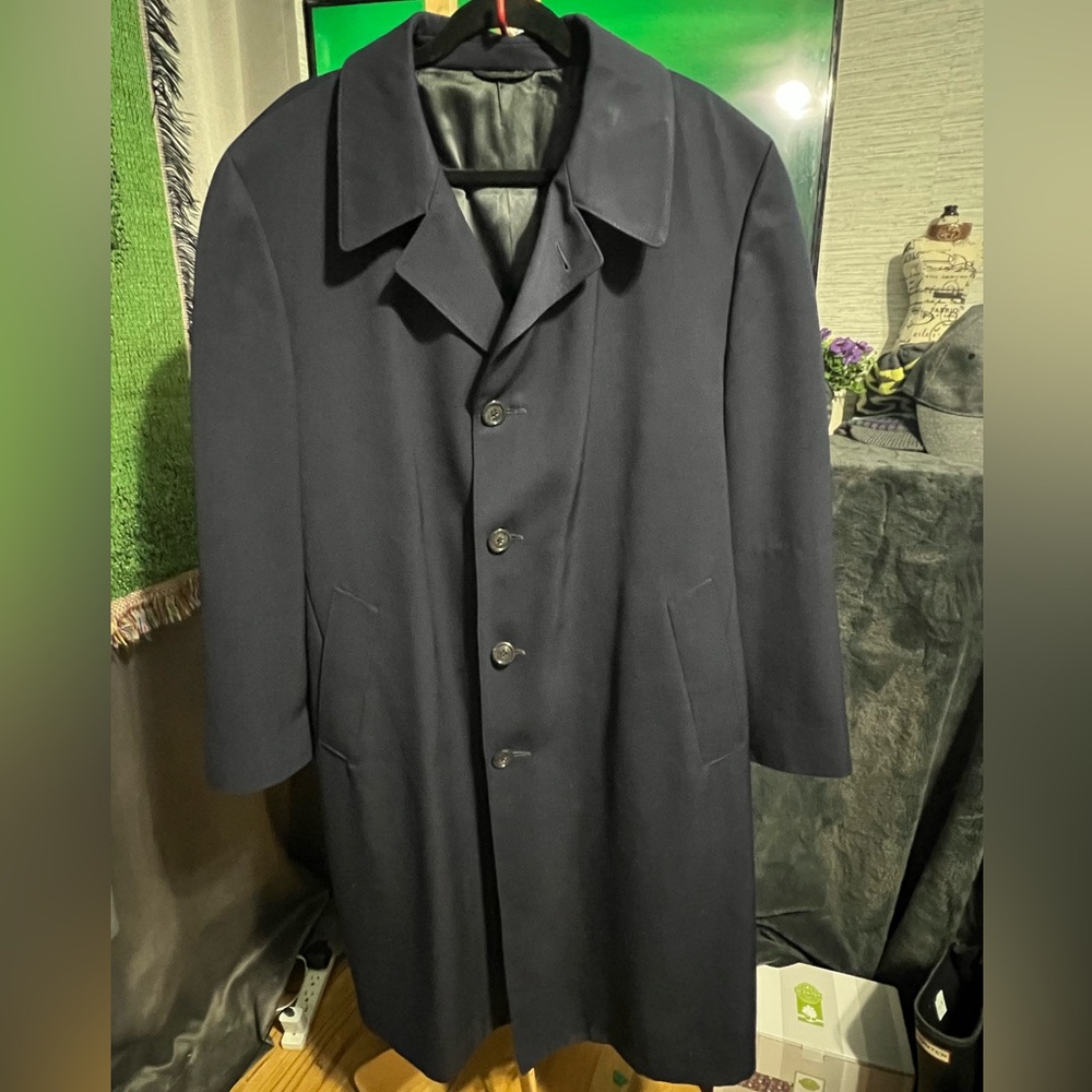 VINTAGE Empire Royal Embassy 100% Wool Overcoat | Made in Canada | Navy Blue